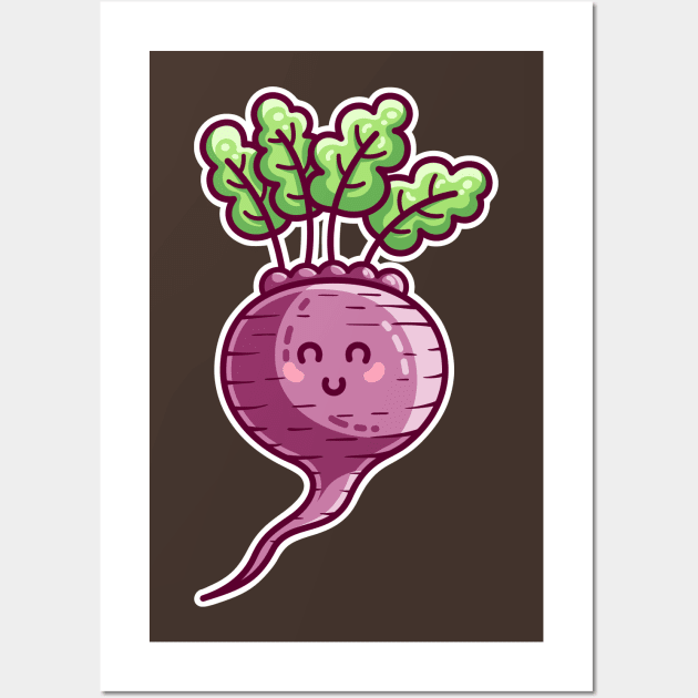 Kawaii Cute Beetroot Wall Art by freeves